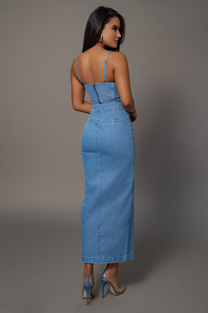 Medium Wash Adana Denim Skirt