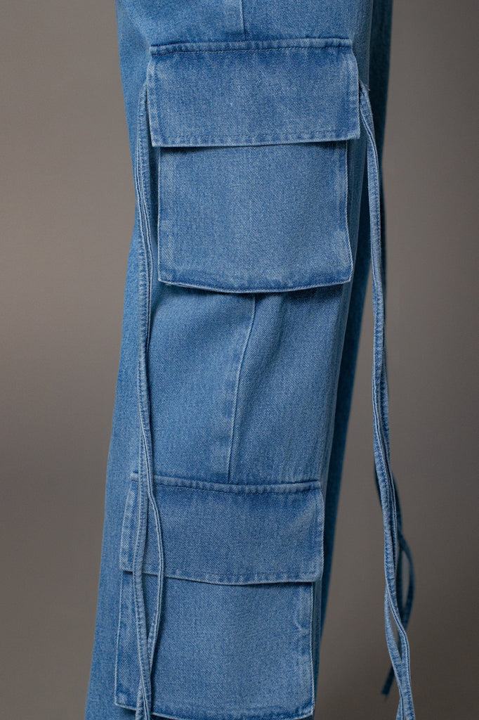 Medium Wash Jacinda Denim Utility Pants