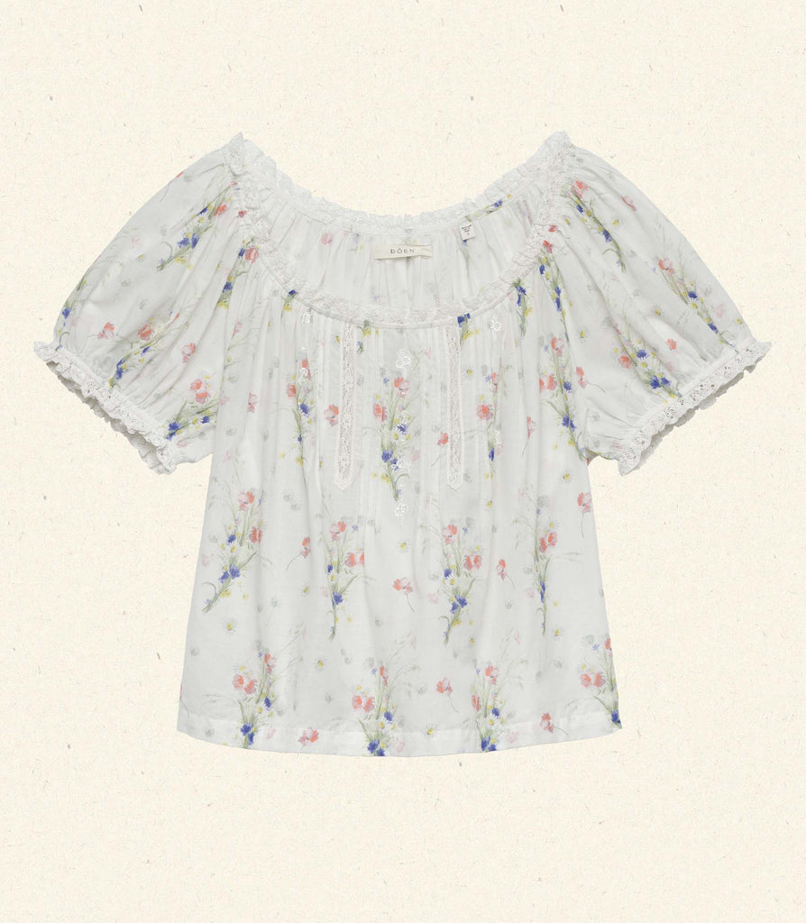 FREDERICA TOP -- PAINTED BOUQUET