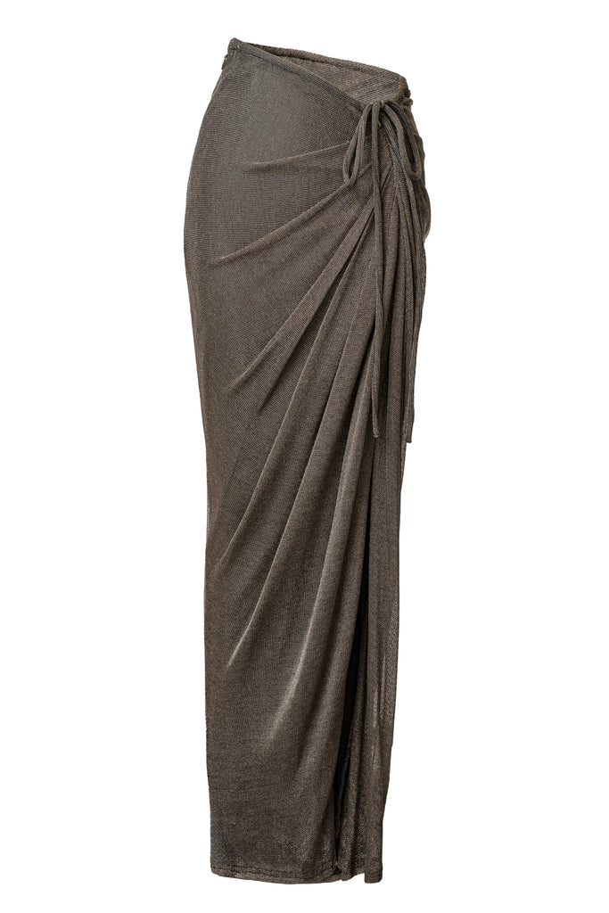 Silver Noelia Metallic Slit Skirt