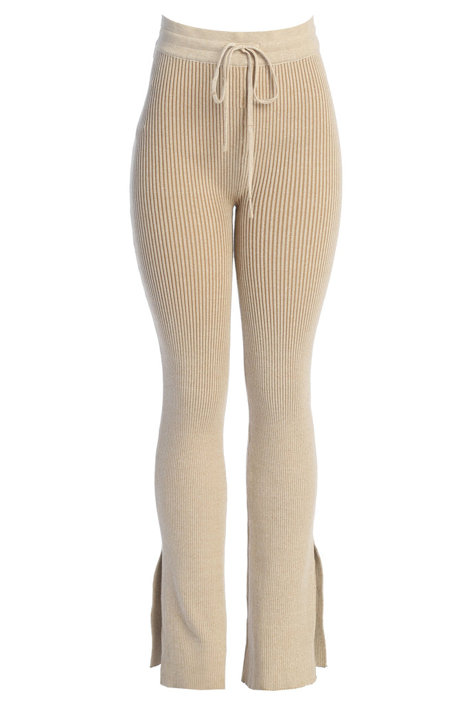 Taupe/White Faya Ribbed Pants