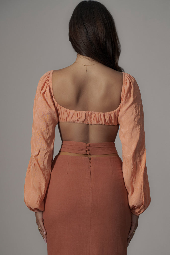 Terra Cotta Dreamland Linen Skirt