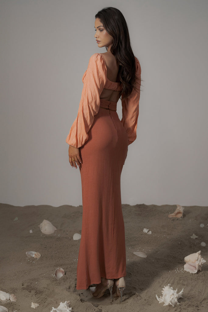 Terra Cotta Dreamland Linen Skirt