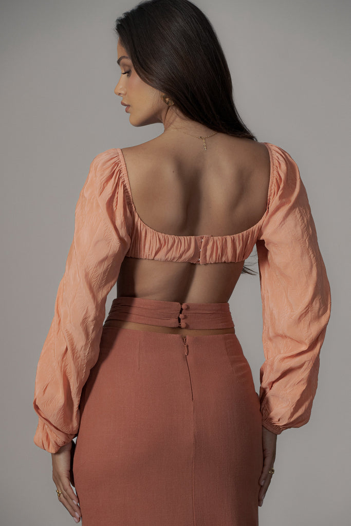 Terra Cotta Dreamland Linen Skirt