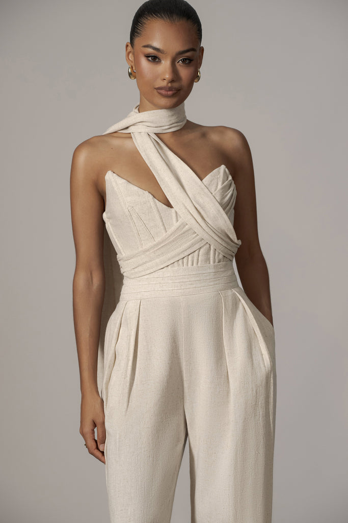 Natural Villa Views Linen Trousers