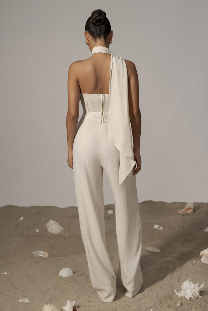 Natural Villa Views Linen Trousers