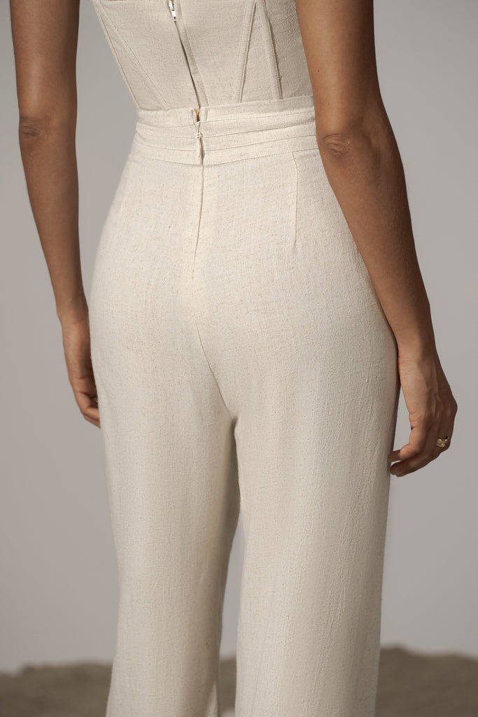 Natural Villa Views Linen Trousers