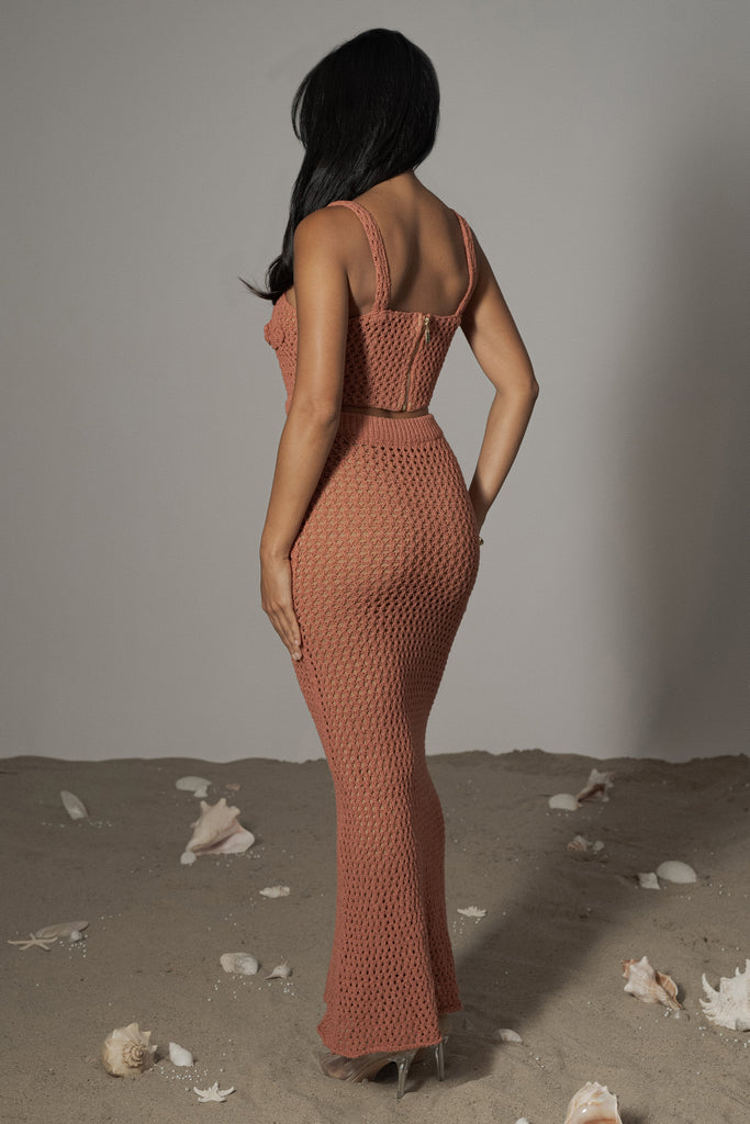 Terra Cotta Sea Depths Maxi Skirt