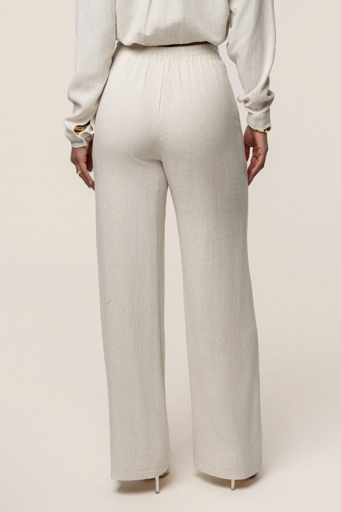 Beige Thea Linen Pants