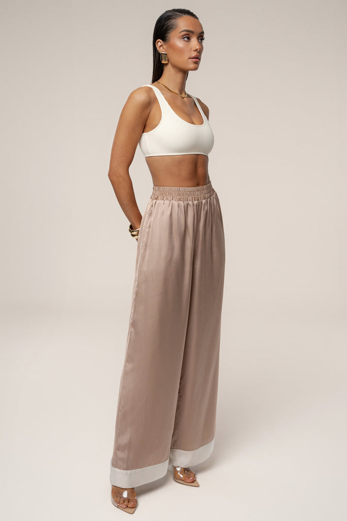 Mocha Jet Set Wide Leg Pants
