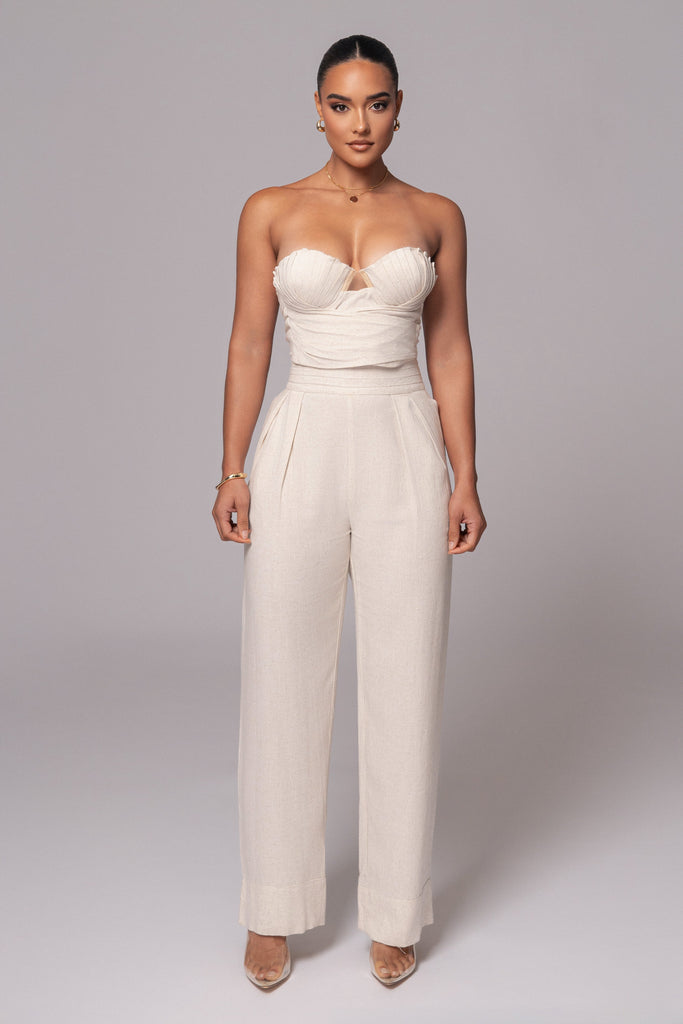 Natural Villa Views Linen Trousers