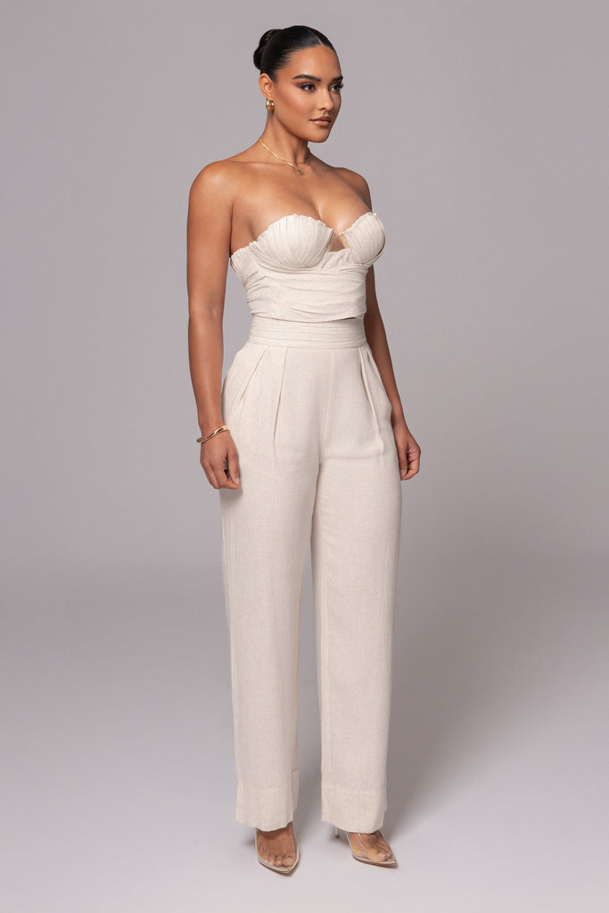 Natural Villa Views Linen Trousers