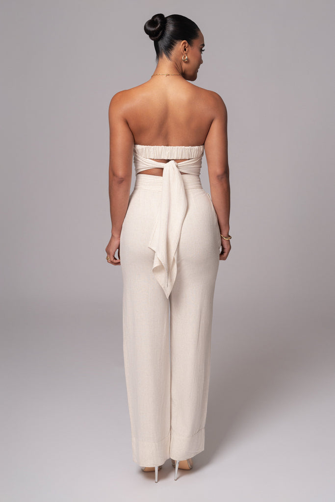 Natural Villa Views Linen Trousers