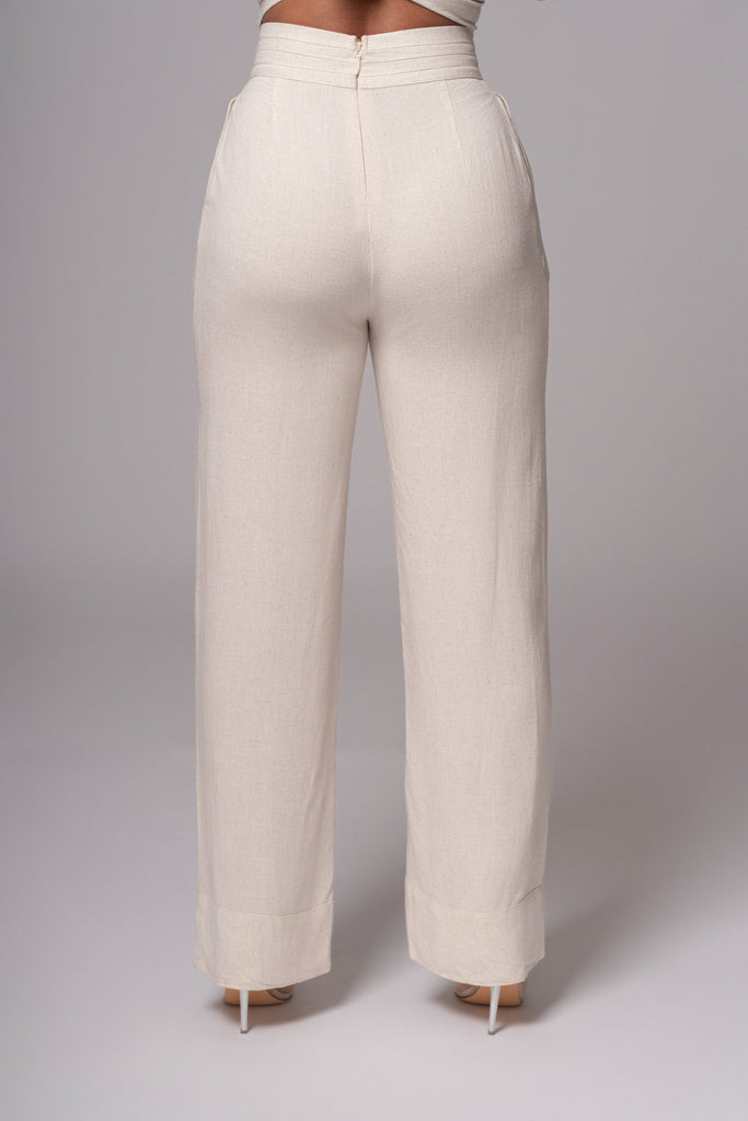 Natural Villa Views Linen Trousers