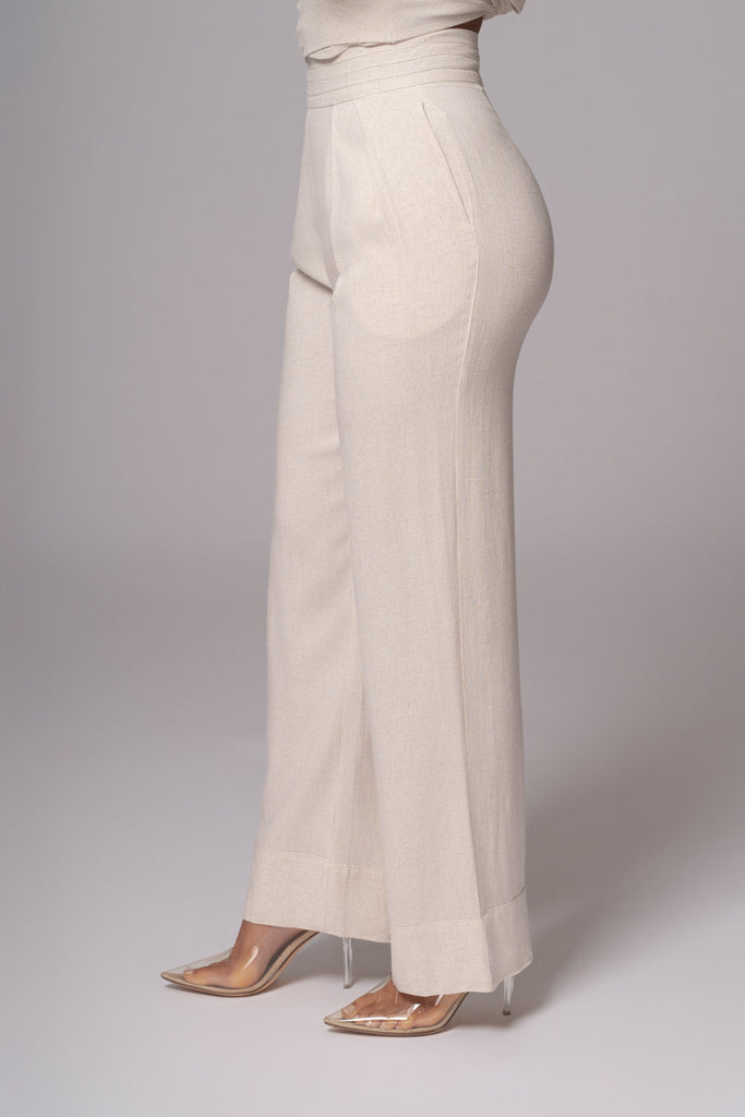 Natural Villa Views Linen Trousers