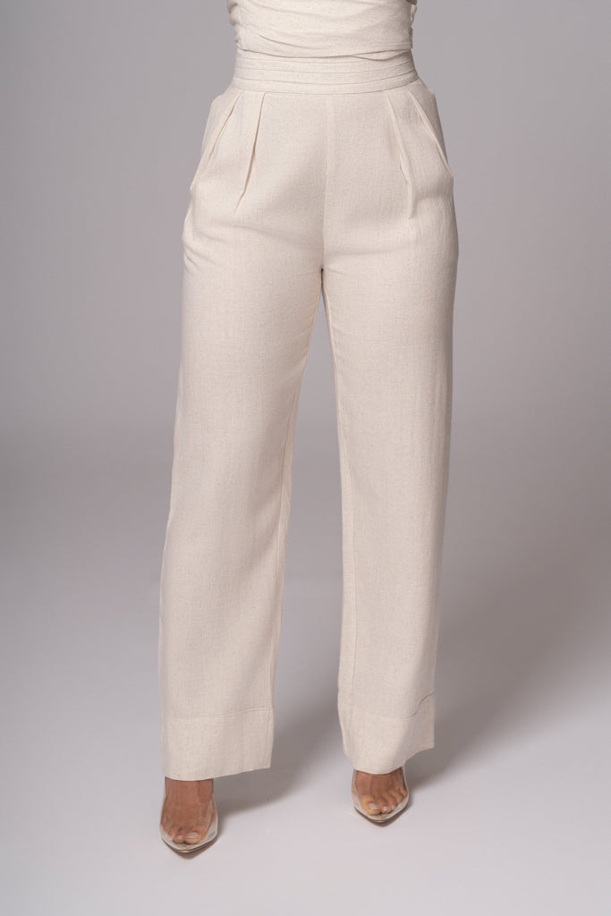 Natural Villa Views Linen Trousers