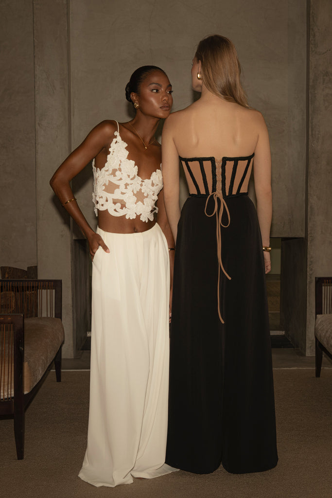 White Summer Ease Wide Leg Pants