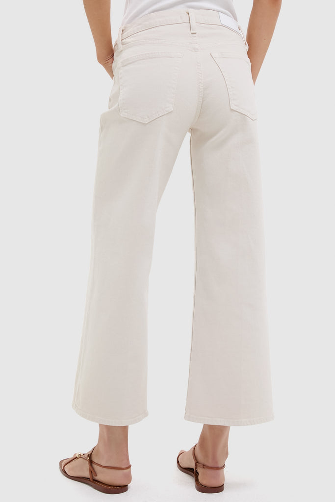 Vintage White Mid Rise Wide Leg Crop